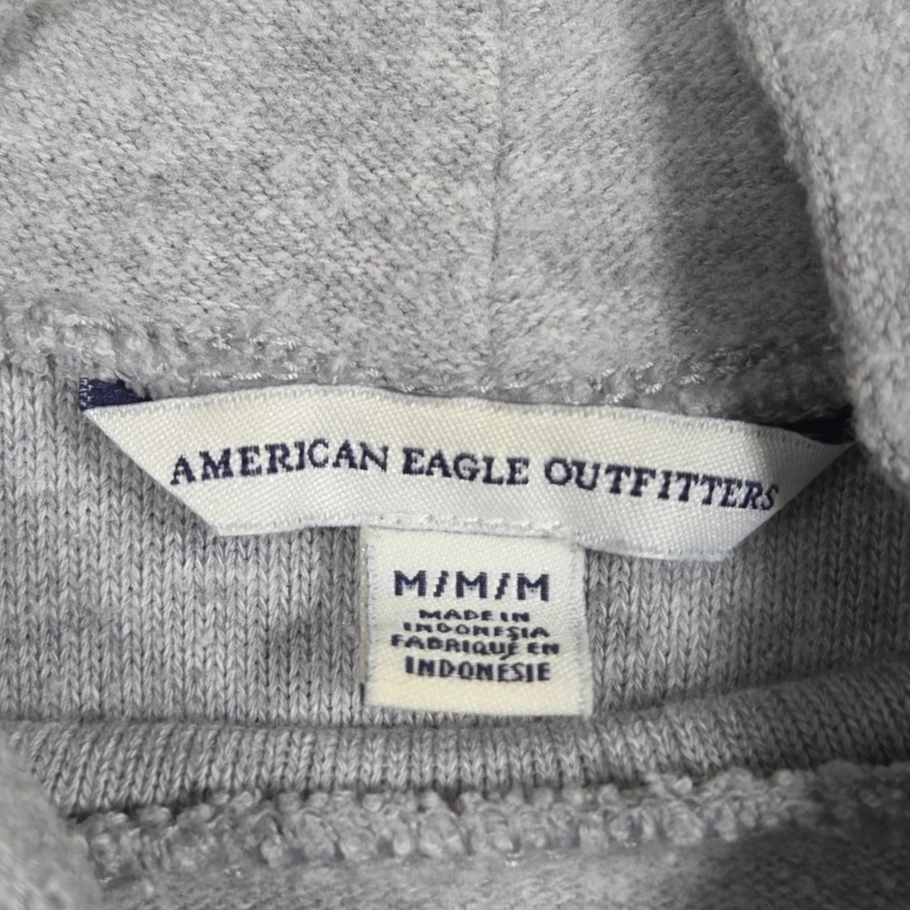 American Eagle Mock Neck Side Zip Sweater Womens M Light Gray Boho Preppy Casual - Picture 4 of 5